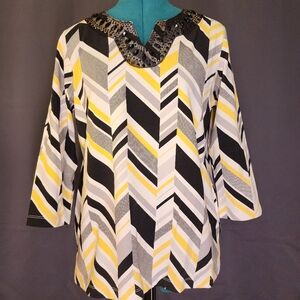 Stylish Black and Yellow Women's Top